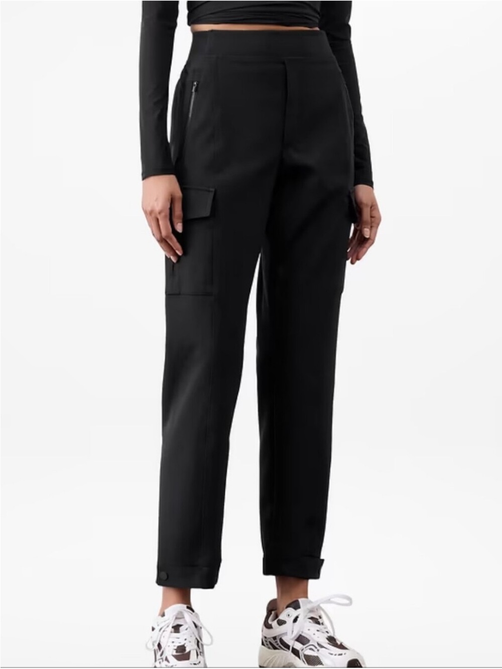Athleta Endless High Rise Cargo Pants Black Size 10 Petite